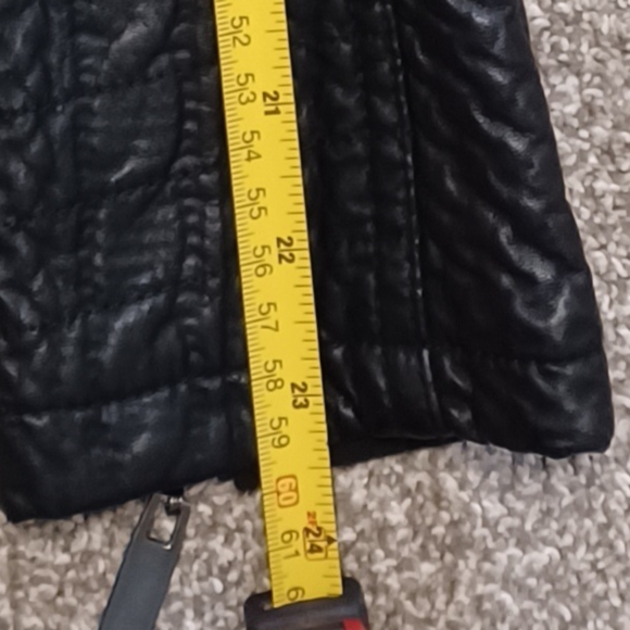 Blanc Noir Textured Faux Leather Jacket in Black - Picture 8 of 12